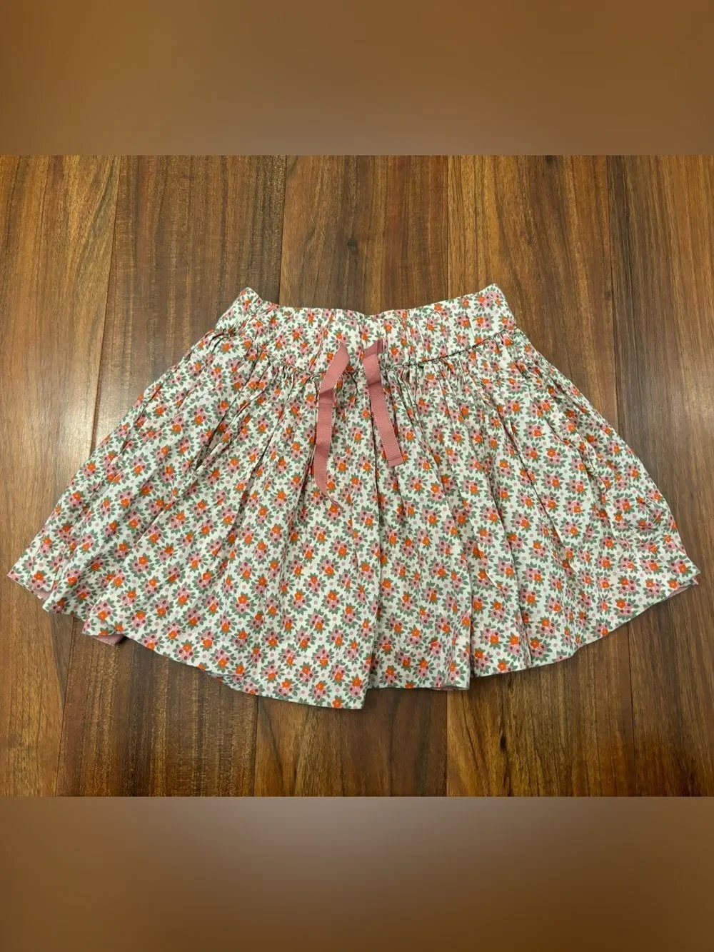 Mini Boden cream/pink/orange floral skirt - Picture 1 of 4